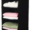 MAX Houser 6 Tier Shelf Hanging Closet Organizer, Closet Hanging Shelf with 2 Sturdy Hooks for Storage, Foldable (Black) - Image 3