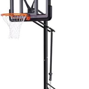 Portable Basketball Hoop Outdoor, 4.8-10FT Height Adjustable Basketball Hoop Goal System with 44 Inch Impact Backboard and Portable Wheels for Adults