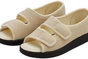 Silverts Open Toe Shoes for Women - Extra Wide Sandals for Diabetes Lymphedema Edema Arthritis - Non Slip Adaptive Slippers