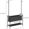 Clothing Rack with Storage Bag, 3-in-1 Garment Rack, Non-woven Shelves for Shoes, Clothes Rack for Bedroom, Hallway, Entryway, Black - Image 6