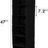 MAX Houser 6 Tier Shelf Hanging Closet Organizer, Closet Hanging Shelf with 2 Sturdy Hooks for Storage, Foldable (Black) - Image 2