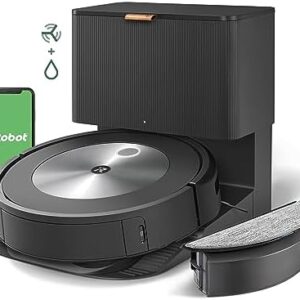 iRobot Roomba Combo j5+ Self-Emptying Robot Vacuum & Mop – Identifies and Avoids Obstacles Like Pet Waste & Cords, Empties Itself for 60 Days, Clean by Room with Smart Mapping, Alexa​