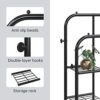 JOISCOPE Double Rods Portable Garment Rack for Hanging clothes, 49 * 66 Inch Metal Clothing Rack with Bottom Shelves and 4 Hooks,Freestanding Clothes Rack for Bedroom,Space Saving, Black - Image 5