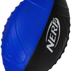 NERF Kids Foam Football - Pro Grip Youth Soft Foam Ball - Indoor + Outdoor Football for Kids - Small NERF Foam Football - 9" Inch Youth Sized Football - Blue + Black