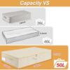 Under Bed Storage, 2 Pack Clothing Storage Bags W/ Upgraded Handles, Large Capacity Underbed Shoe Container Organizer, Breathable Dorm Essentials Bins for Blanket, Pillows, Comforters & Quilts, Beige - Image 2