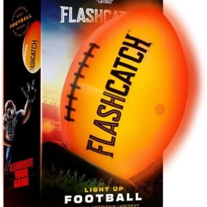 Light Up Football - Glow in the Dark Ball - NO 6 - Outdoor Sports Birthday Gifts for Boys 8-15+ Year Old - Kids Teenage Youth Easter Gift Ideas Activity - Boy Toys Stuff Ages 8 9 10 11 12 13 14 15