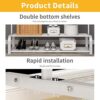 UDEAR Garment Rack Free-standing Clothes Rack with Top Rod,Lower Storage and 6 Hooks, White - Image 8