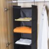 MAX Houser 6 Tier Shelf Hanging Closet Organizer, Closet Hanging Shelf with 2 Sturdy Hooks for Storage, Foldable (Black) - Image 6