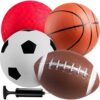 Bedwina Sports Balls for Kids and Toddlers - (Pack of 4) 5-Inch Sports Ball Toy Set Includes Football, Soccer Ball, Basketball and Playground, for Fun Indoor & Outdoors, (Hand Pump Included) - Image 5