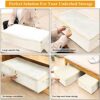 Under Bed Storage, 2 Pack Clothing Storage Bags W/ Upgraded Handles, Large Capacity Underbed Shoe Container Organizer, Breathable Dorm Essentials Bins for Blanket, Pillows, Comforters & Quilts, Beige - Image 6