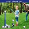 T Ball Sets for Kids 3-5 5-8, Kids Baseball Tee with 6 Balls/Adjustable Batting Tee/Automatic Pitching Machine, Outdoor Sport Toys for Toddlers Boys and Girls - Image 8