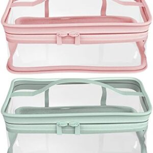 Makeup Bag Zipper Waterproof Portable Travel Storage Pouch 2 Pcs