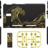 eXtremeRate DIY Replacement Shell Buttons for Nintendo Switch, Back Plate for Switch Console, Housing with Full Set Buttons for Joycon Handheld Controller - The Great Golden Wave Off Kanagawa - Black - Image 2